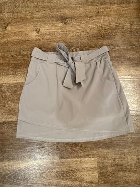 Kyodan Light Gray/Taupe Active Mini Skirt with Tie Waist